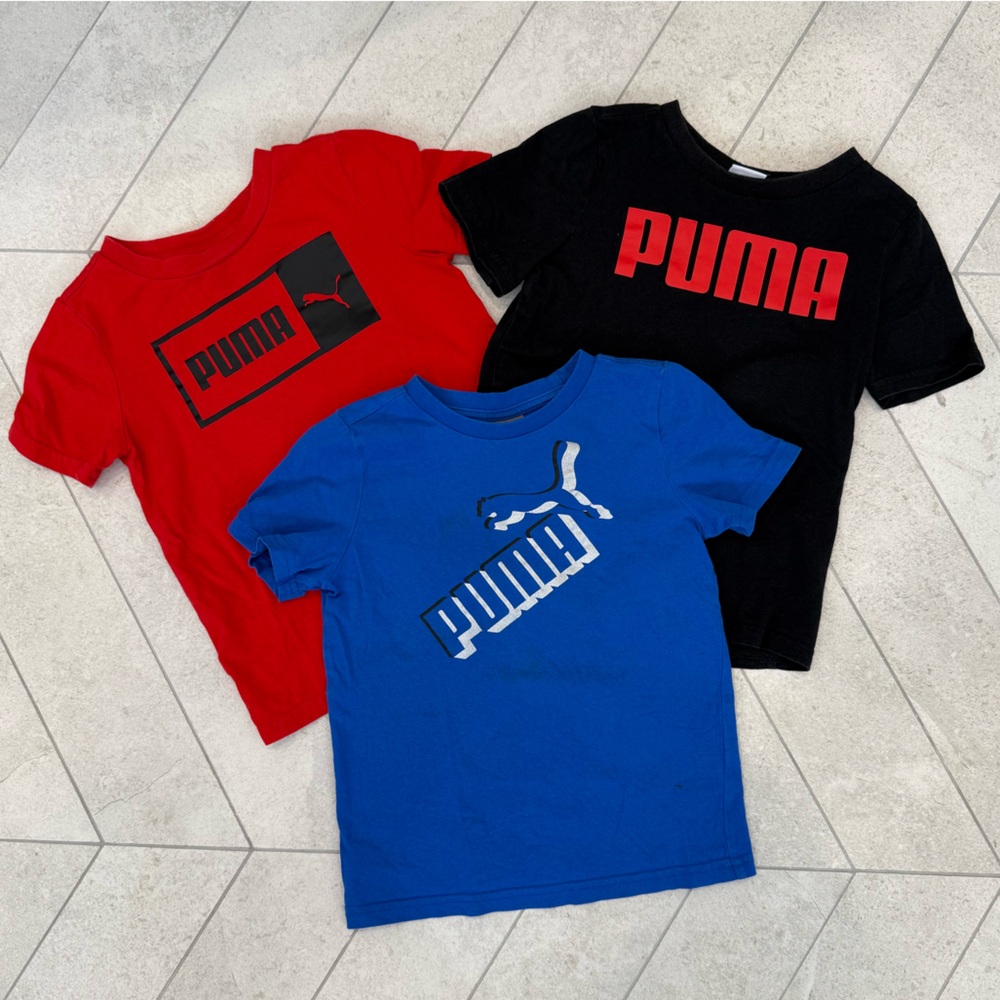 PUMA Boys Graphic T-Shirts - Lot of 3 Red, Black, Blue